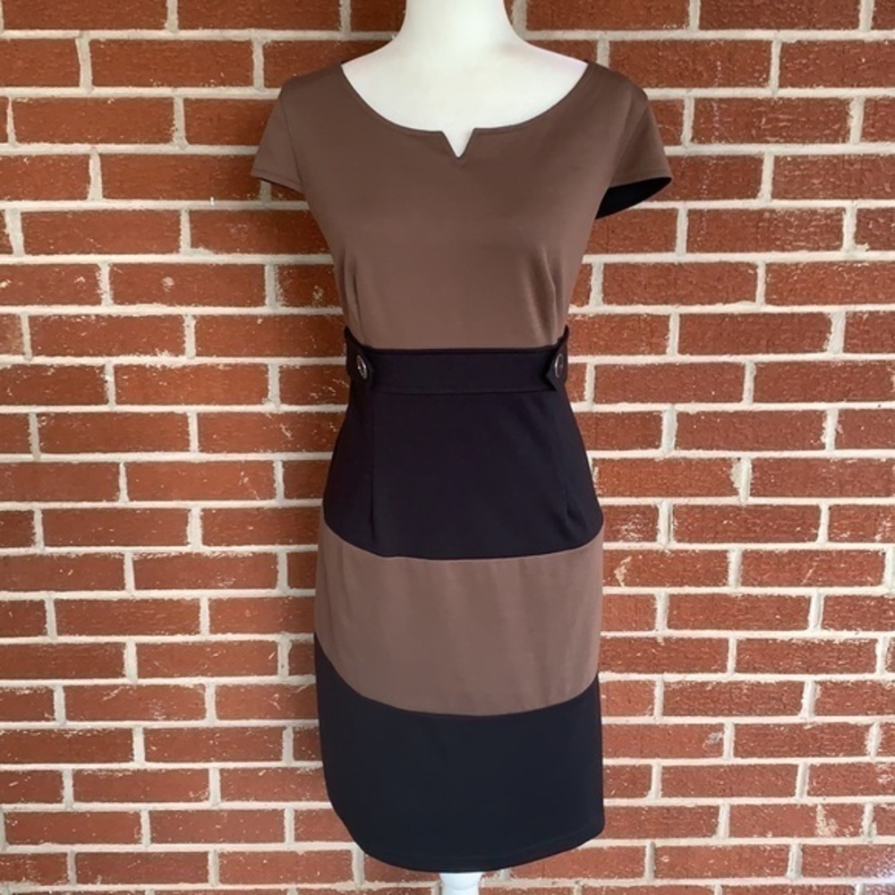 Liz Claiborne cocoa and black dress